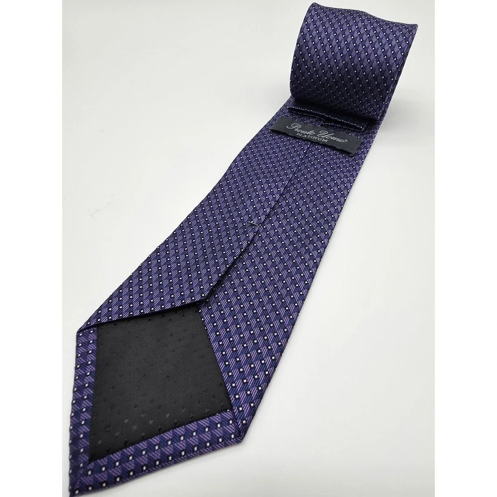 Pronto Uomo Platinum 100% Silk Purple Blue Geometric Men's Tie 58